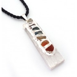 Selenite Electroplated Chakra Pendant